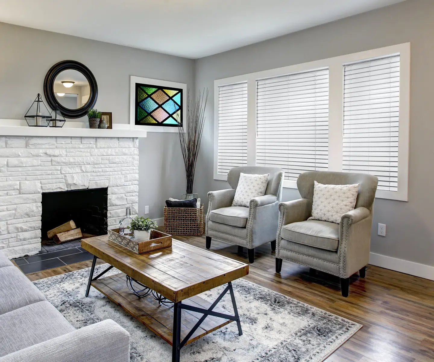 Custom faux wood blinds