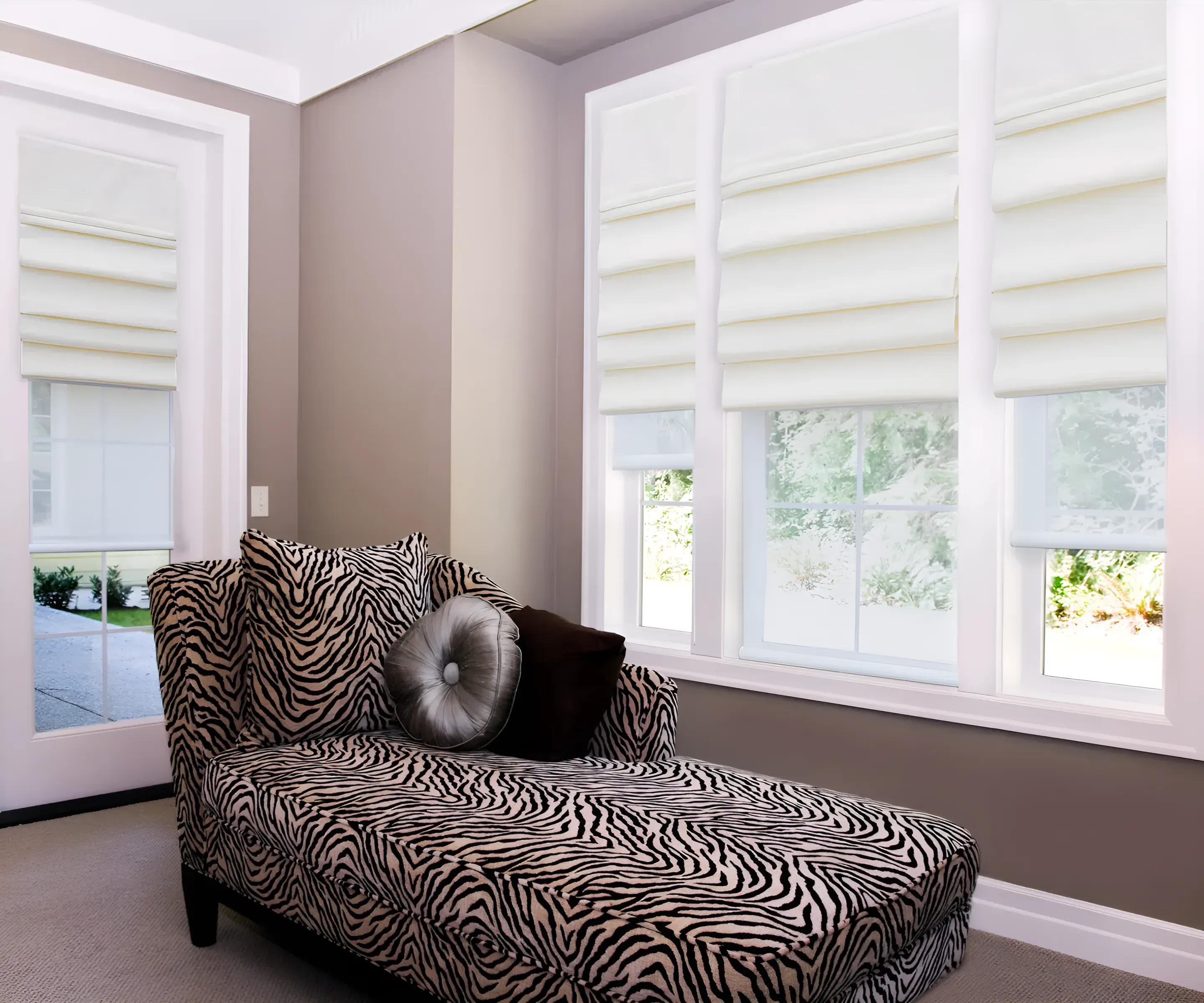 Roman shades in a living room