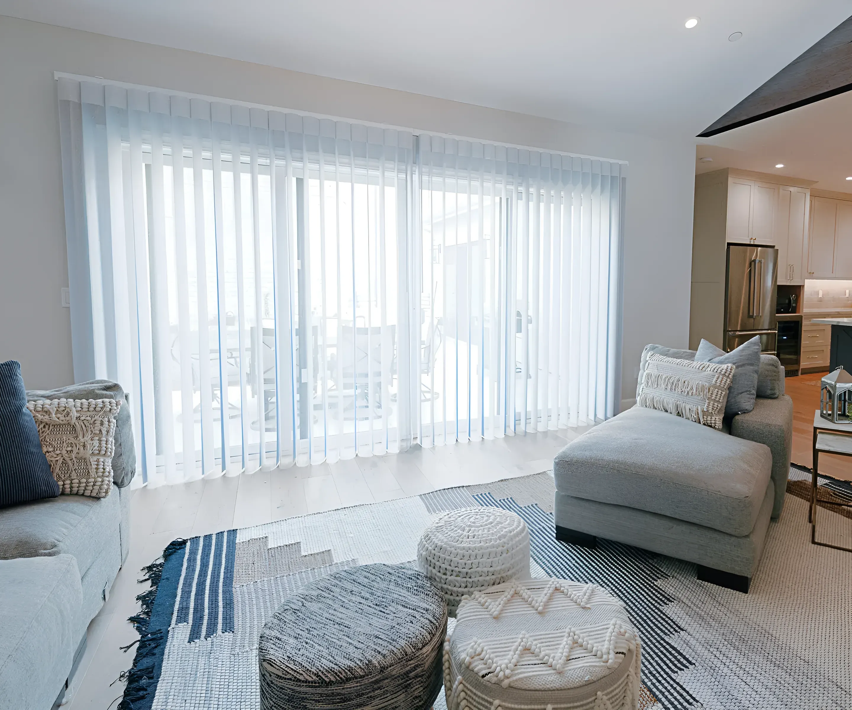 Roller shades on wide windows