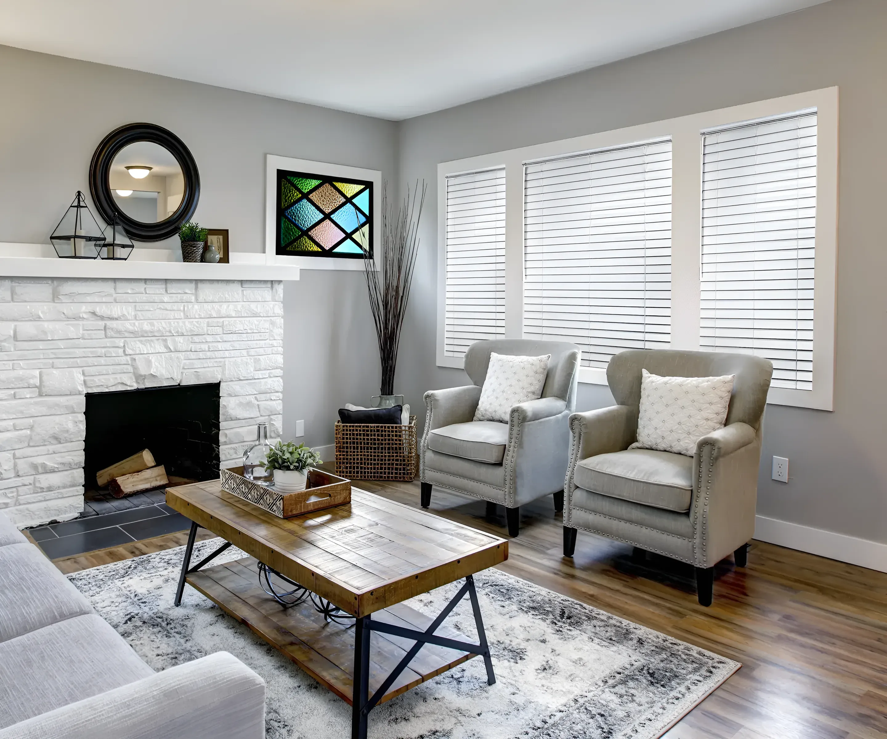 Custom faux wood blinds