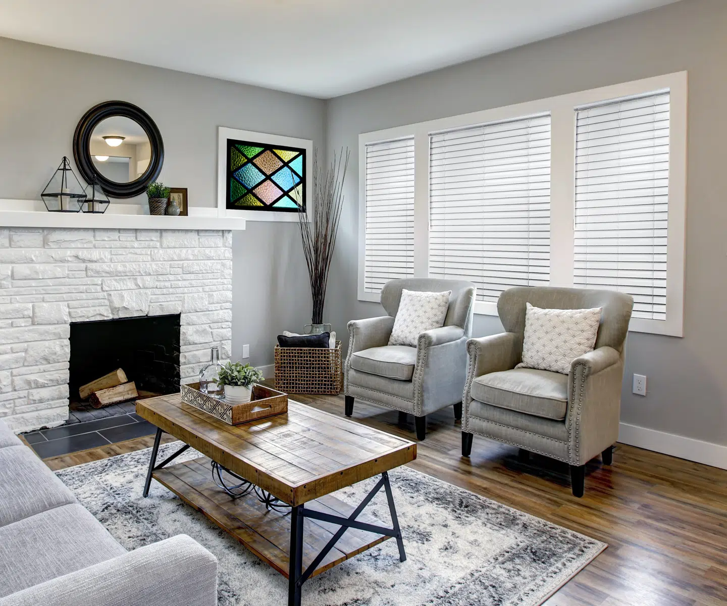 Custom faux wood blinds